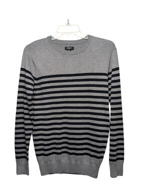 Forever 21 Men’s Gray Crewneck Sweater with Black Stripes